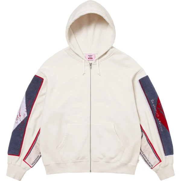 Supreme Martine Rose Towel Zip Up Hooded Sweatshirt - White (front)