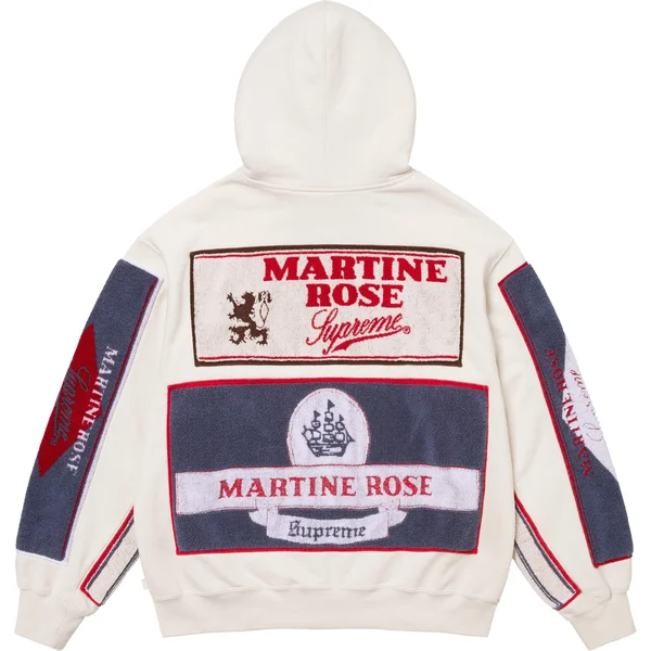 Supreme Martine Rose Towel Zip Up Hooded Sweatshirt - White (front)