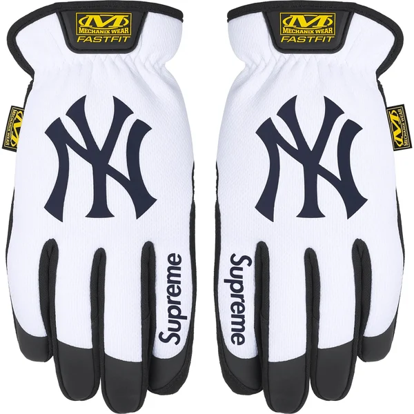 Supreme Mechanix FastFit MLB Teams Gloves - White (front)