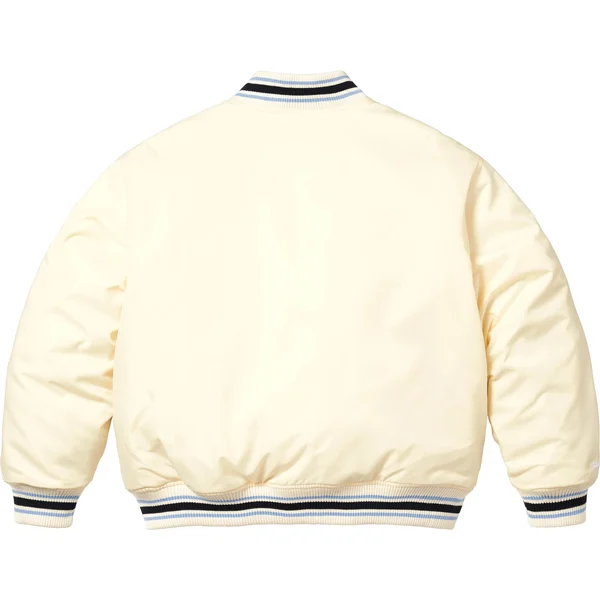 Supreme Mitchell &amp; Ness Camo Logo Varsity Jacket - White (front)