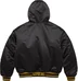 Supreme Mitchell &amp; Ness Lined Hooded Satin Varsity Jacket - Black (front)