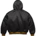 Supreme Mitchell &amp; Ness Lined Hooded Satin Varsity Jacket - Black (front)
