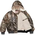 Supreme Mitchell &amp; Ness Lined Hooded Satin Varsity Jacket - Realtree® AP Camo (front)
