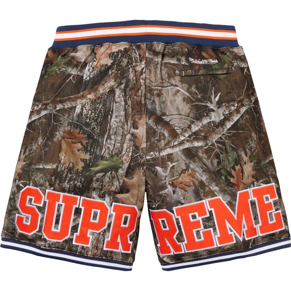 Supreme Mitchell &amp; Ness NCAA Basketball Short - TrueTimber® Kanati Camo (front)