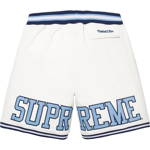 Supreme Mitchell &amp; Ness NCAA Basketball Short - White (front)