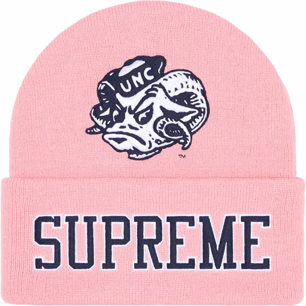 Supreme Mitchell &amp; Ness NCAA Beanie - Light Pink (front)