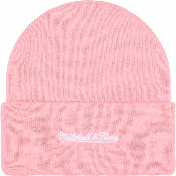 Supreme Mitchell &amp; Ness NCAA Beanie - Light Pink (front)