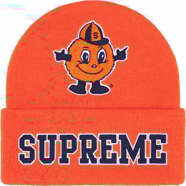 Supreme Mitchell &amp; Ness NCAA Beanie - Orange (front)