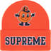 Supreme Mitchell &amp; Ness NCAA Beanie - Orange (front)