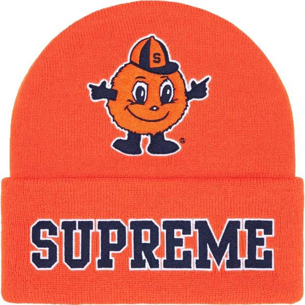 Supreme Mitchell &amp; Ness NCAA Beanie - Orange (front)