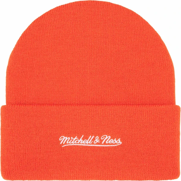 Supreme Mitchell &amp; Ness NCAA Beanie - Orange (front)