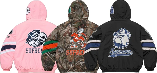 Supreme Mitchell &amp; Ness NCAA Hooded Stadium Jacket - Product Image