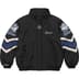 Supreme Mitchell &amp; Ness NCAA Hooded Stadium Jacket - Black (front)