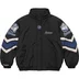 Supreme Mitchell &amp; Ness NCAA Hooded Stadium Jacket - Black (front)