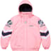 Supreme Mitchell &amp; Ness NCAA Hooded Stadium Jacket - Pink (front)