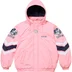 Supreme Mitchell &amp; Ness NCAA Hooded Stadium Jacket - Pink (front)