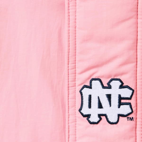 Supreme Mitchell &amp; Ness NCAA Hooded Stadium Jacket - Pink (front)
