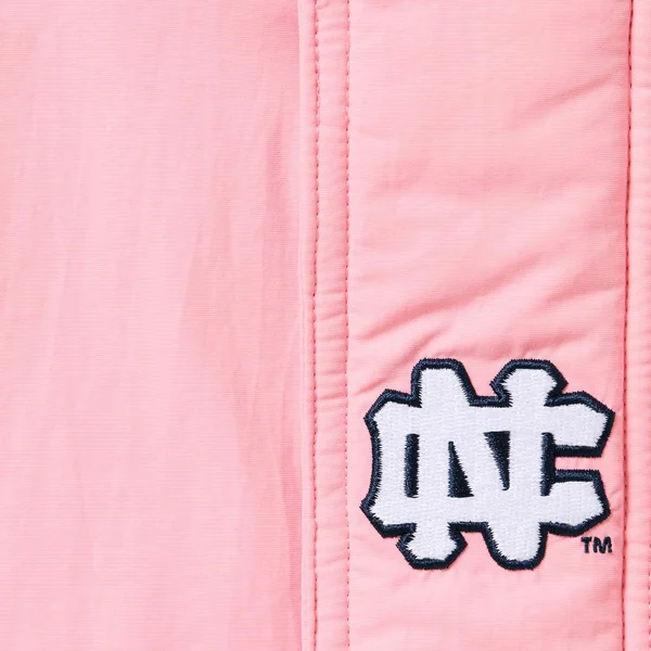 Supreme Mitchell &amp; Ness NCAA Hooded Stadium Jacket - Pink (front)