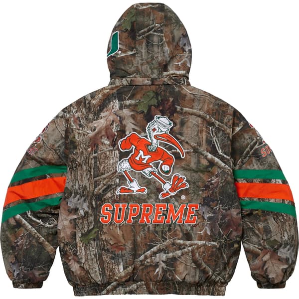 Supreme Mitchell &amp; Ness NCAA Hooded Stadium Jacket - TrueTimber® Kanati Camo (front)