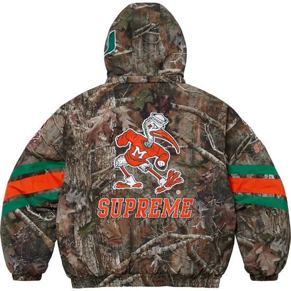Supreme Mitchell &amp; Ness NCAA Hooded Stadium Jacket - TrueTimber® Kanati Camo (front)