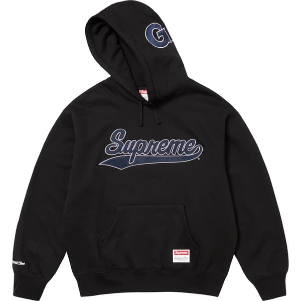 Supreme Mitchell &amp; Ness NCAA Hooded Sweatshirt - Black (front)