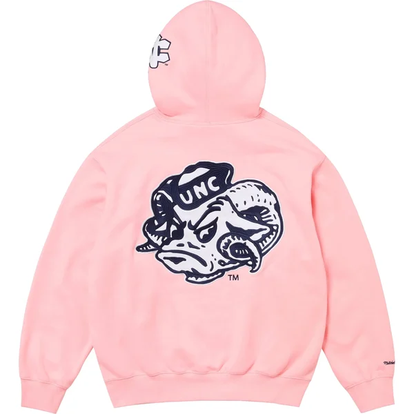 Supreme Mitchell &amp; Ness NCAA Hooded Sweatshirt - Pink (front)