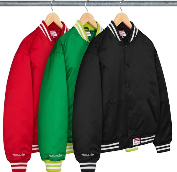 Supreme Mitchell & Ness Satin Varsity Jacket - Product Image