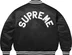 Supreme Mitchell &amp; Ness Satin Varsity Jacket - Black (front)