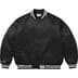 Supreme Mitchell &amp; Ness Satin Varsity Jacket - Black (front)