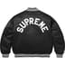 Supreme Mitchell &amp; Ness Satin Varsity Jacket - Black (front)