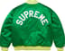 Supreme Mitchell &amp; Ness Satin Varsity Jacket - Green (front)