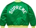 Supreme Mitchell &amp; Ness Satin Varsity Jacket - Green (front)