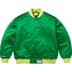 Supreme Mitchell &amp; Ness Satin Varsity Jacket - Green (front)