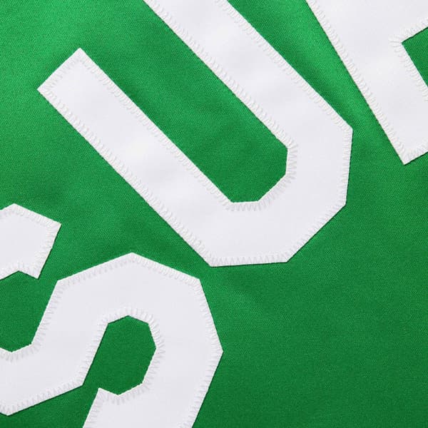 Supreme Mitchell & Ness Satin Varsity Jacket - Green (front)