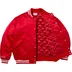 Supreme Mitchell &amp; Ness Satin Varsity Jacket - Red (front)
