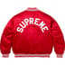 Supreme Mitchell &amp; Ness Satin Varsity Jacket - Red (front)