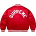 Supreme Mitchell &amp; Ness Satin Varsity Jacket - Red (front)