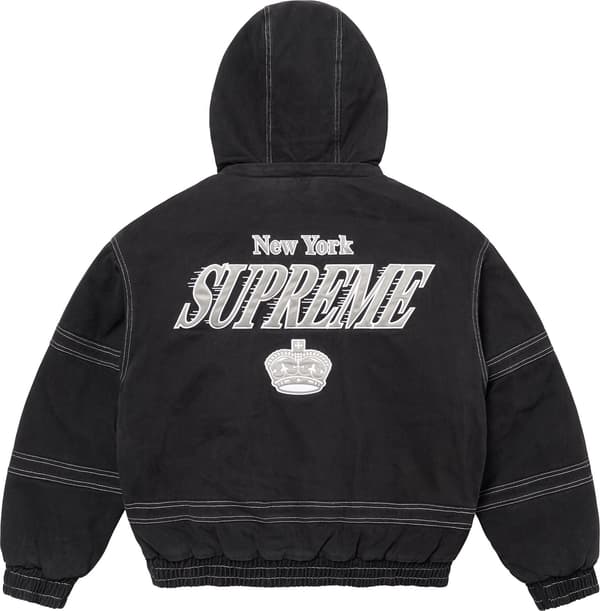 Supreme Mitchell & Ness Twill Stadium Jacket - Black (front)