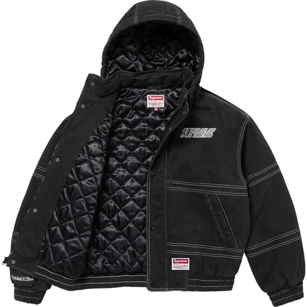 Supreme Mitchell & Ness Twill Stadium Jacket - Black (front)