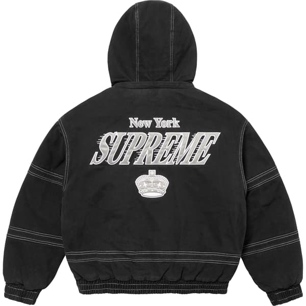 Supreme Mitchell & Ness Twill Stadium Jacket - Black (front)