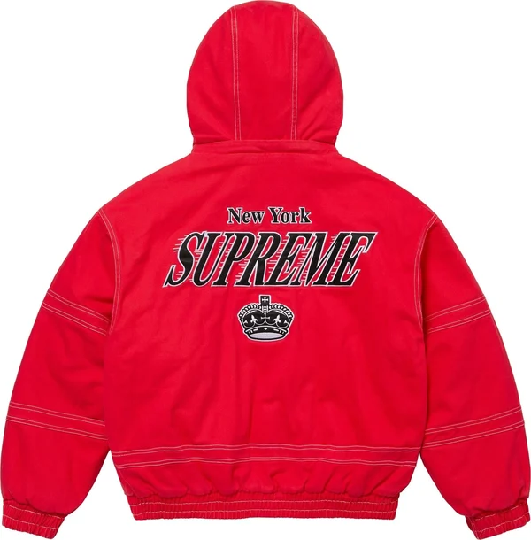 Supreme Mitchell & Ness Twill Stadium Jacket - Red (front)