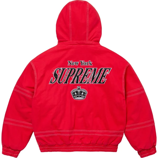 Supreme Mitchell & Ness Twill Stadium Jacket - Red (front)