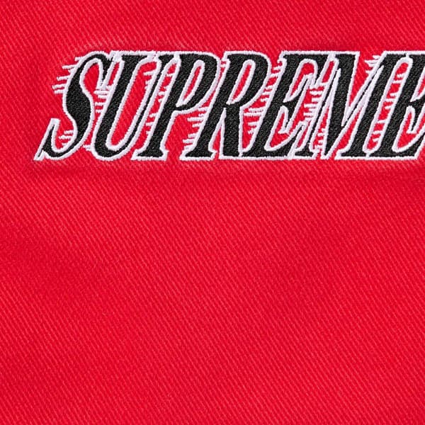 Supreme Mitchell & Ness Twill Stadium Jacket - Red (front)