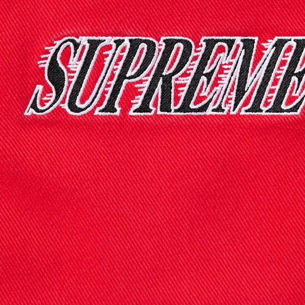 Supreme Mitchell & Ness Twill Stadium Jacket - Red (front)