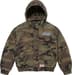 Supreme Mitchell &amp; Ness Twill Stadium Jacket - Woodland Camo (front)