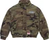 Supreme Mitchell &amp; Ness Twill Stadium Jacket - Woodland Camo (front)