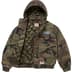 Supreme Mitchell &amp; Ness Twill Stadium Jacket - Woodland Camo (front)