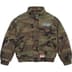 Supreme Mitchell &amp; Ness Twill Stadium Jacket - Woodland Camo (front)