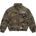Supreme Mitchell &amp; Ness Twill Stadium Jacket - Woodland Camo (front)