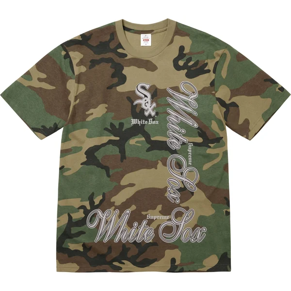 Supreme MLB Teams Tee - Woodland Camo (front)